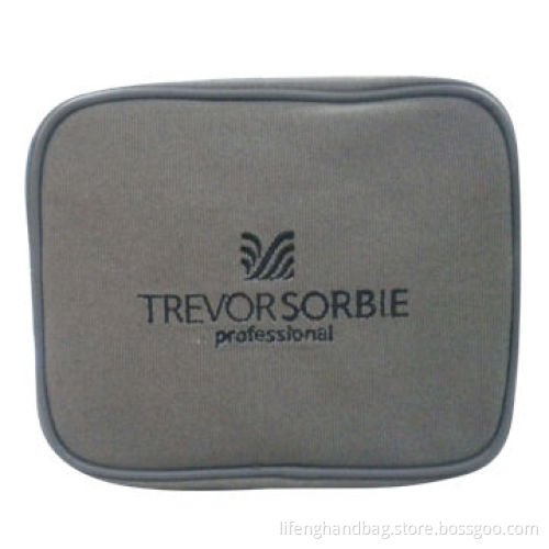 Cosmetic Bag with Compartment and Printing, Made of Microfiber